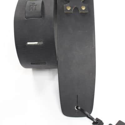 LM Products Guitar Strap Leather Guitar Strap Black Viking God of War VK-3 BK *Free Shipping in the USA* image 2