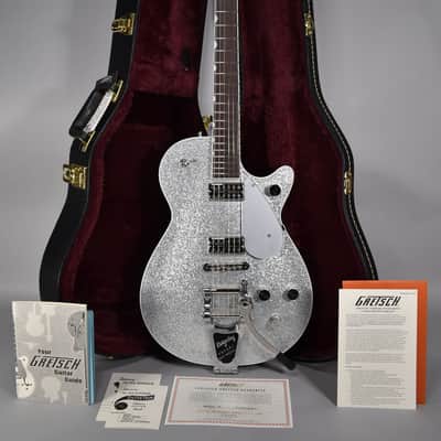 2024 Gretsch G6129T Players Edition Jet FT With Bigsby Silver Sparkle w/OHSC image 1