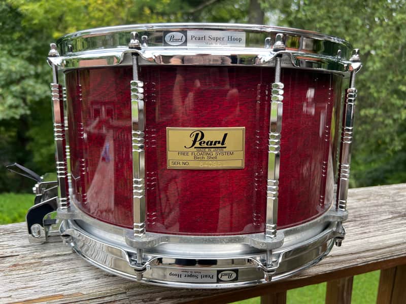 Pearl BC-814ED Free Floating 8” Birch snare 1984 - Cherry image 1