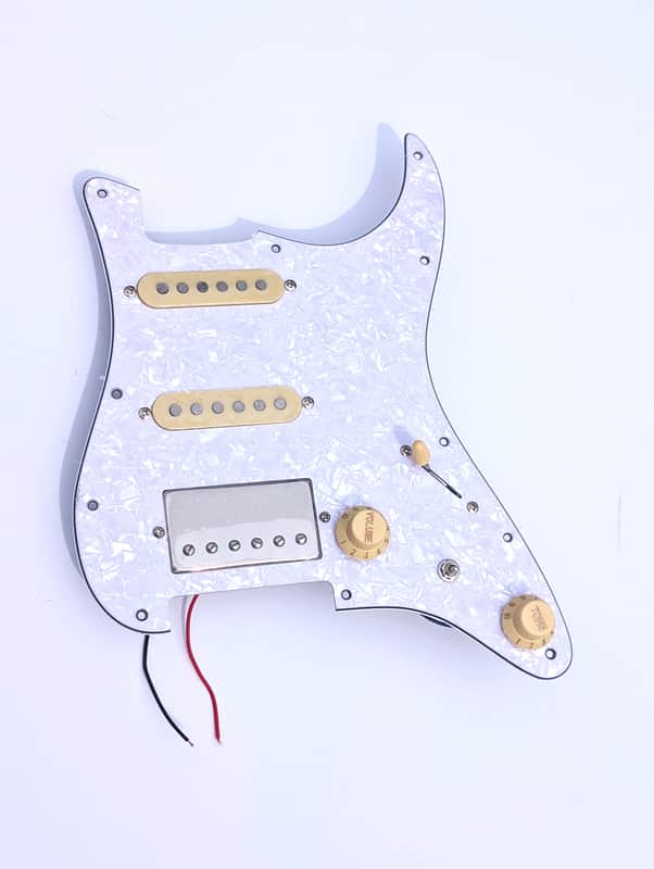 Hot Texas Blues loaded alnico V SSH Stagger Poles pickguard complete kit wired. image 1
