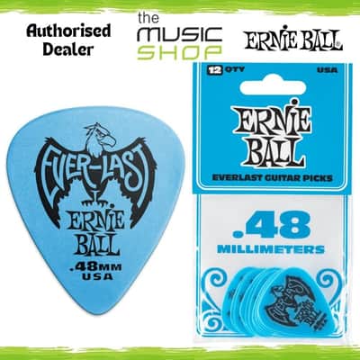 Ernie Ball Everlast 0.48mm Blue Guitar Picks, 12 Pack - 9181 image 1