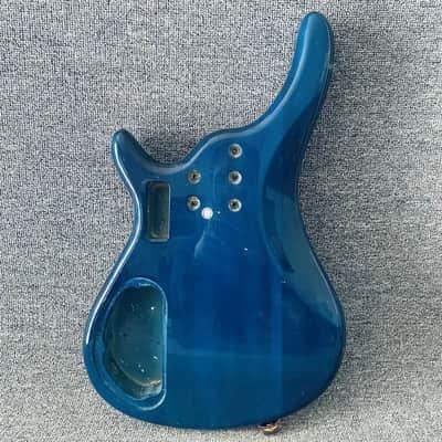 Glossy Blue 5/6 String Bass Basswood Body image 7