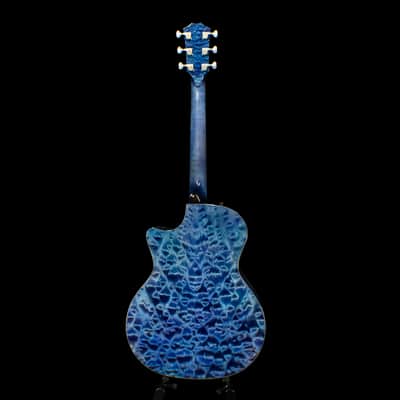 Taylor Custom Shop GA Grand Auditorium Acoustic Electric Guitar 2019 Blue/Purple Over Teal image 5