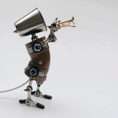 Trumpet Player Ornaments Punk Industrial style Small Lamp Gift By Handmade,price include the import duty for US buyer image 3