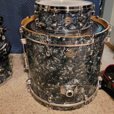 Tama Starclassic Kit 2000s Liquid Metal Birch Made in Japan MIJ Blue Swirl image 4