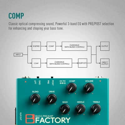 SONICAKE B Factory Analog Bass Preamp, comp and Overdrive Guitar Bass Pedal,price include the import duty for US buyer image 3