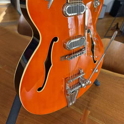 Duesenberg Gran Royale Single Cut Hollow Electric Guitar 2010s Vintage Orange image 2