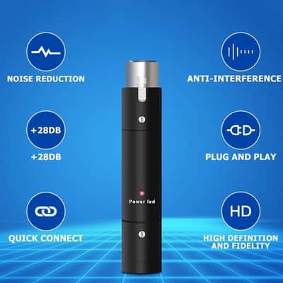 Microphone Preamp with 28dB Gain for Mic Booster Preamplifier for Dynamic and Passive Ribbon Microphones image 3