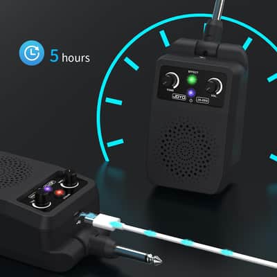 JOYO Mini Amp 5W Portable Plug in Practice Electric Amp Bluetooth Rechargeable Combo Guitar Amplifier Built-in 4 Effects Clean, Overdrive, Distortion, Reverb (JA-05G) image 5