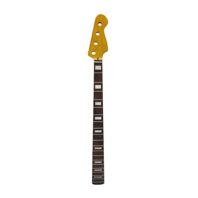 Full Scale 34" Bass Neck – Maple with Rosewood Fingerboard, 20 Jumbo Frets, Block Inlay, Bolt-On image 1