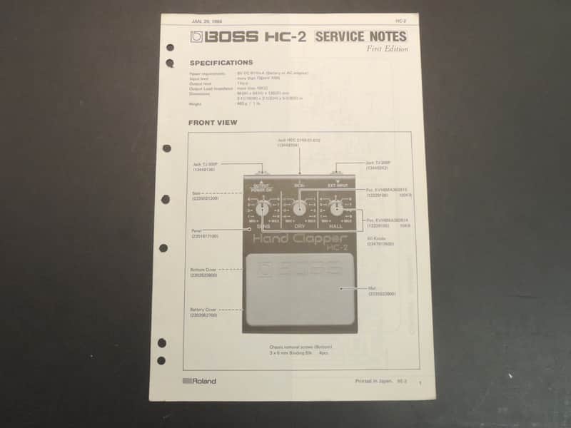 Boss HC-2 Service Notes [Three Wave Music] image 1