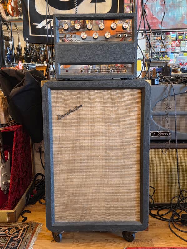 Vintage 1960s Danelectro DS-100 6x10" Guitar Half Stack Gray image 1