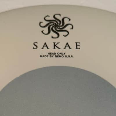 Sakae Logo 14" Remo Controlled Sound Coated Batter Drum Head White w/ Bottom Black Dot image 3