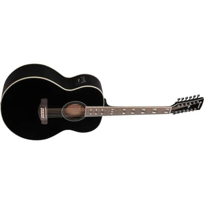 Ibanez AJ7012M1E Artwood Jumbo 12-String Acoustic-Electric Guitar - Black image 4