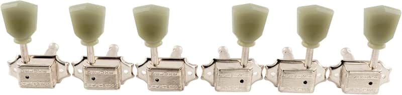 WJ44 3L3R Deluxe Vintage Guitar Tuners Machine Heads Tuning Pegs Keys for USA Epiphone Les Paul LP SG Electric or Acoustic Guitar, Nickel with Keystone Button image 1