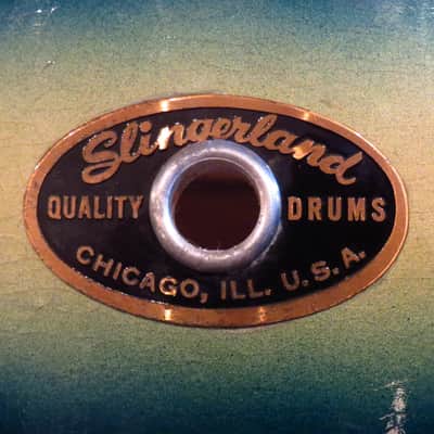 Slingerland 5.5x14 Student Model Snare Drum Blue/Gold Duco 1960 image 4