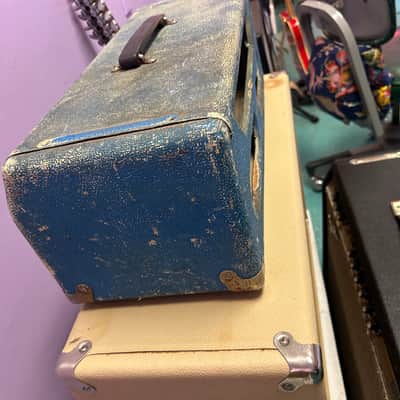 Fender Head Cab Bassman Amp  1961, 62,63  - Blonde / Smurf Blue image 4