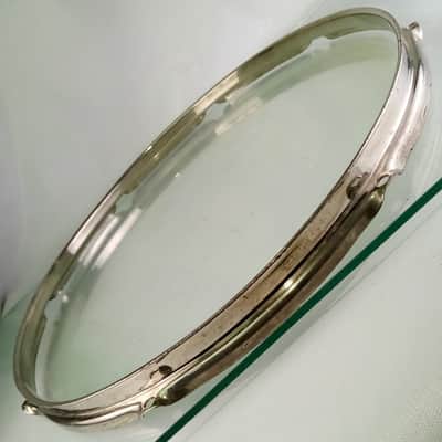 Ludwig 17"BRASS Tenor Tom Drum Batter Rim/Hoop 8Lug Triple-Flange WFL Nickel NOB image 3