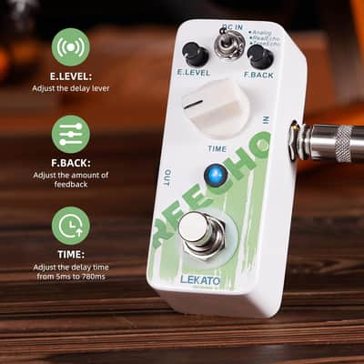 LEKATO Delay Pedal, Analog Delay Guitar Pedal with 3 Delay Modes, Mini Delay Effect Pedals for Electric Guitar DC 9V True Bypass image 3