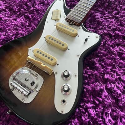 1965-1969 Zen-On/Morales ZES-130 Fender Offset MIJ Vintage Guitar Sunburst image 2