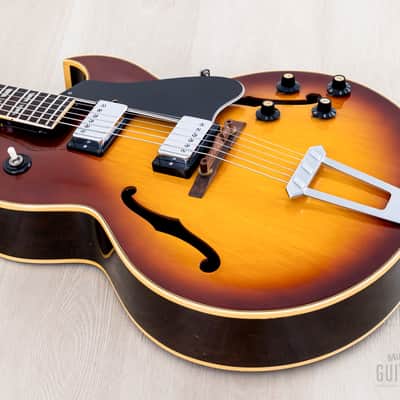 1969 Gibson ES-175 D Vintage Hollowbody Guitar Ice Tea Sunburst w/ Pre-T Top Patent Stickers, Case image 11
