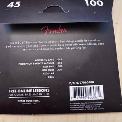 Fender 8060 Acoustic Bass Strings, Phosphor Bronze, Long Scale, .45-.100 Gauges (6 new sets of strings) image 3