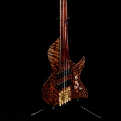 Bezard Guitars Famine 5 String Fretless, Custom Shop, Single Cut Boutique Bass image 2