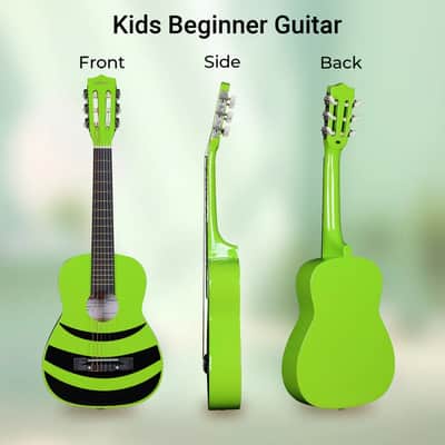 ADM Beginner Acoustic Classical Guitar Nylon Strings Wooden Guitar Bundle Kit for Kid Boy Girl Student Youth Guitarra Online Lessons with Gig Bag, Strap, Tuner, Picks (30 Inch, Geen) image 2
