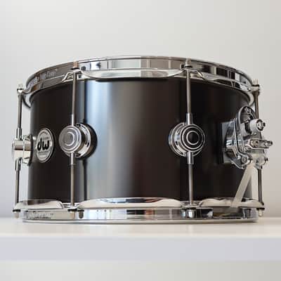 DW Collectors Satin Black Over Brass 7" x 13" Snare Drum w/ VIDEO! image 1