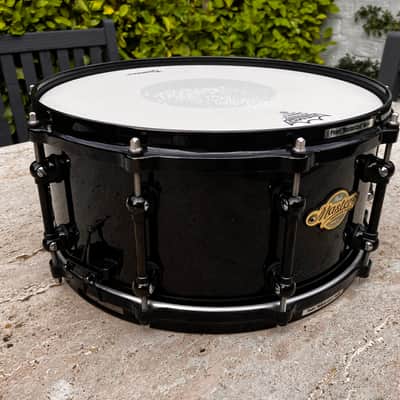✮GORGEOUS✮ PEARL Masters PREMIUM MAPLE 14x6.5 SNARE✮BLACK SPARKLE✮4Ply✮Reference image 3