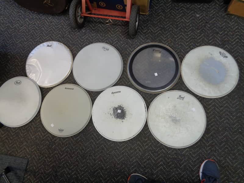 used Miscellaneous lot of 13 14" drum heads image 1