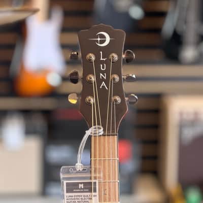 Luna Gypsy Quilt Ash Acoustic-Electric Guitar, Natural image 3