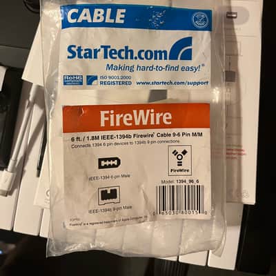 Firewire Firewire 9 to 6 Pin 800/400 cable to Usb C - Firewire 9 to 6 Pin 800/400 cable to Usb C image 2