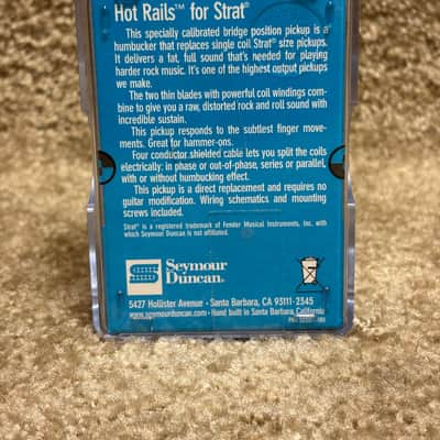 Seymour Duncan Hot Rails for Strat SHR-1b Single Coil Size Humbucker Black Bridge image 3