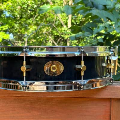 Noble & Cooley SS Classic Beech Piccolo Piano Black Gloss 14x3.75" 8 lug Solid Shell Snare Drum image 1
