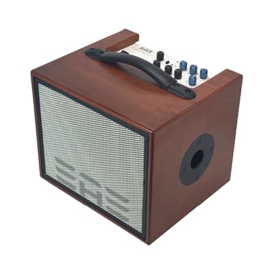 Elite Acoustics EAE A1-8 Compact Rechargeable 80 W Acoustic Amplifier with 3 Chan/LFP Battery WOOD image 6