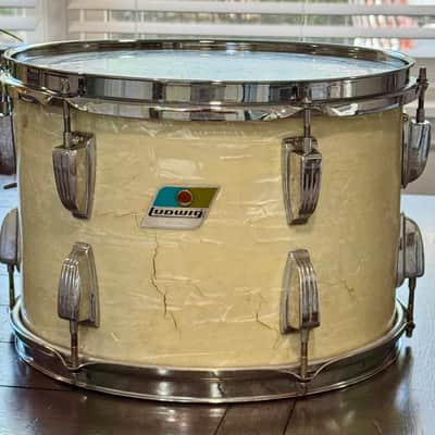 Ludwig 13x9 rack tom 3ply 70s - White marine pearl image 2