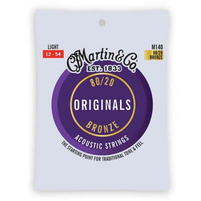 Martin M140 Original 80/20 Bronze Acoustic Guitar Strings, Light 12-54 image 1