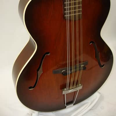 Vintage Acoustic Mandocello Archtop, Vintage Sunburst with Case image 3