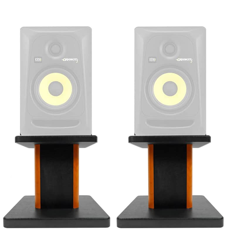 Rockville 8” Wood Studio Monitor Speaker Stands For KRK ROKIT 5 G3 Monitors image 1