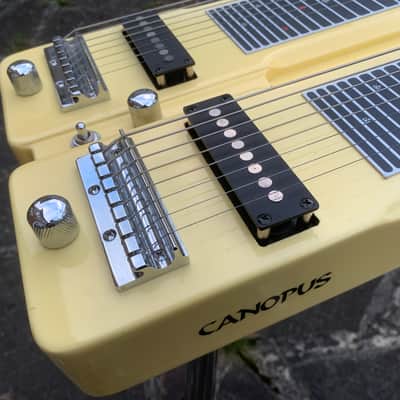 Canopus dual 8 double neck Console Lap steel guitar w case Cream white YSD8 image 1