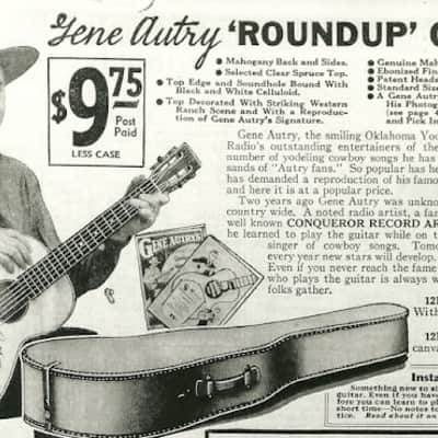1935 Roundup Supertone Gene Autry Acoustic Guitar with Original Case Worldwide Shipping image 24
