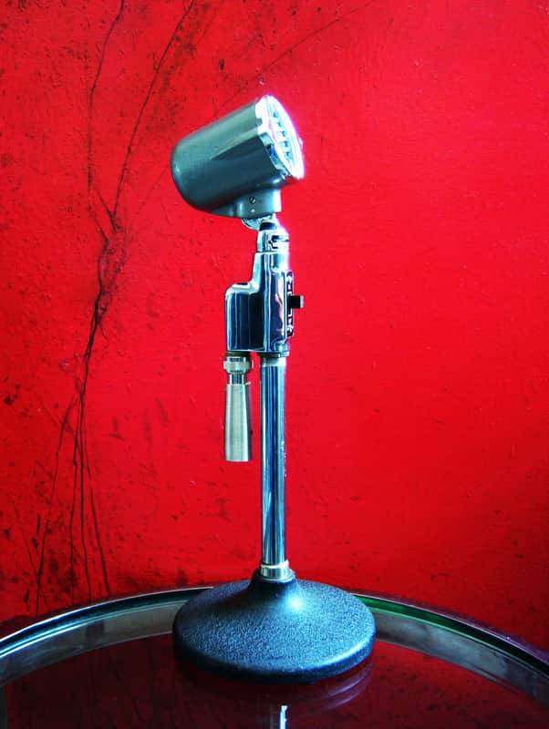 Vintage 1940's Astatic N-80S Crystal microphone High Z w Switchcraft 339A XLR cable adapter 10C 10D image 1