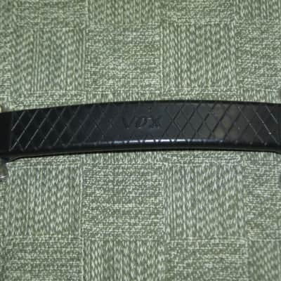 lite use (one mounting piece is broken) genuine Vox Black Plastic Dogbone Style Guitar Amplifier Handle with VOX logo and Diamond Pattern [Black hard - but flexible Plastic /  Metal Nickel mounting pieces (1 mounting piece is broken) + screws (from 2000) image 11