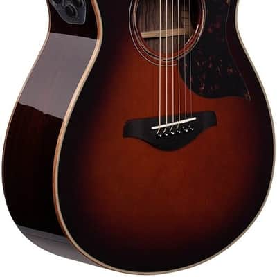Yamaha Small Body Cutaway Acoustic Electric Guitar - Rosewood - Tobacco Brown Sunburst image 2