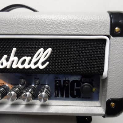 Marshall MG15 HFX LEAD MG 15 Watt Guitar Head Cabs Amp Amplifier MINI MICRO Stack Vintage SILVER image 4