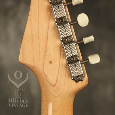 original 1962 Fender Duo-Sonic SLAB BOARD Shaded Sunburst/Maroonburst HANG TAG! image 15
