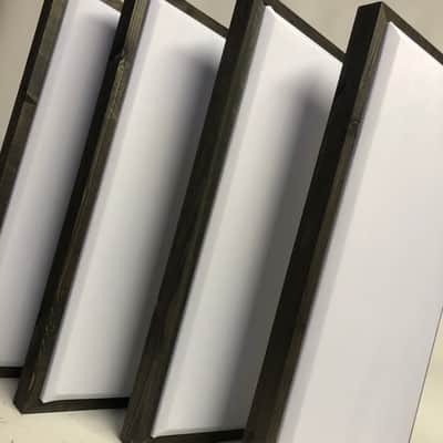 Custom Framed Acoustic Wall Panel | White Fabric & Black Wood Frame | Furniture-Quality Sound Absorbing Panel | Recording Studio, Home Studio, Mixing Room, Podcast Studio, Home Theater, Listening Room, Office & Vocal Booth | Made in USA image 11