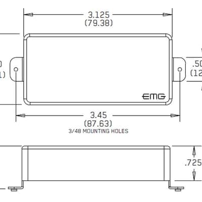 EMG 81-7H Metal Works Seven String Humbucker Pickup - Brushed Black Chrome image 3