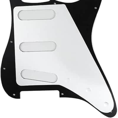 11 Hole Left Handed Strat Guitar Pickguard SSS Scratch Plate for USA/Mexican Fender Standard ST Stratocaster Standard Guitar Replacement, Glossy Black 3 Ply image 2